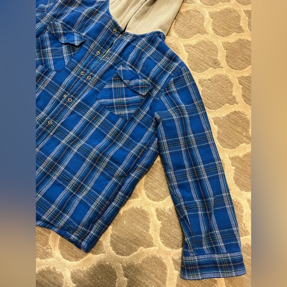 L.L. Bean Blue Hooded Fleece Flannel Youth Extra Large - Picture 7 of 7